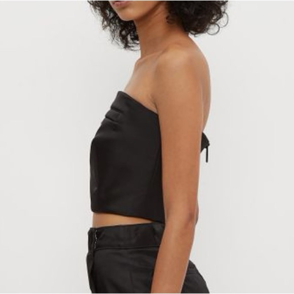 Prada Women's Black Nylon Gabardine Bustier Crop Top size 36 NWT - Picture 3 of 8